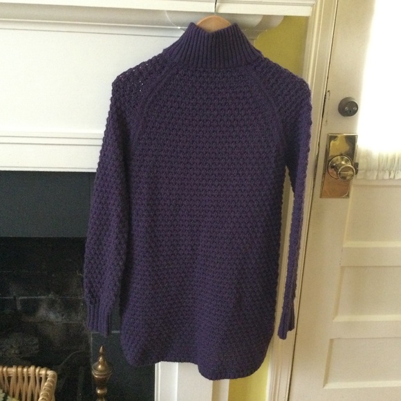Gap Mockneck Chunky Long Tunic Sweater Purple/Blue - Sz Medium - Picture 9 of 16